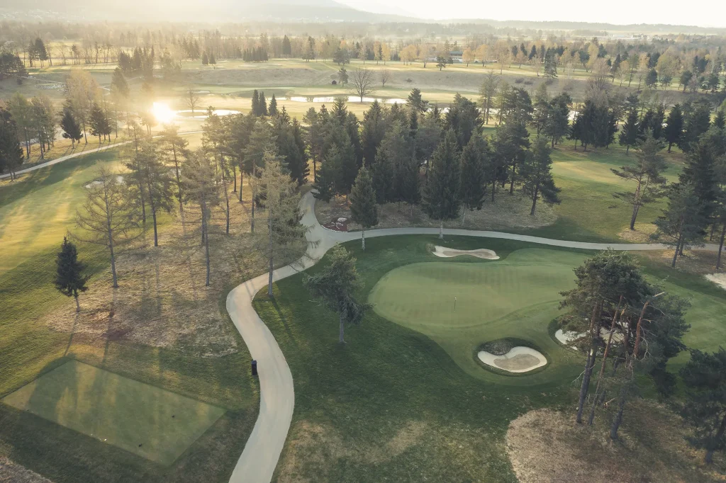 top-view-of-the-golf-course-located-in-a-wooded