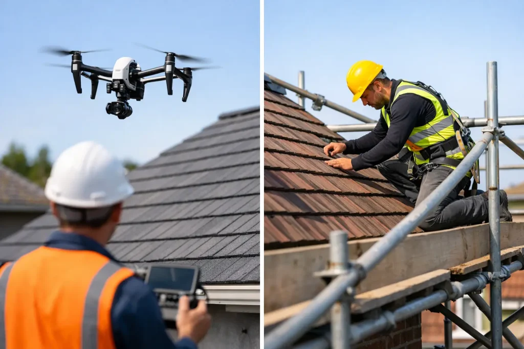 Drone Roof Inspection vs Scaffold