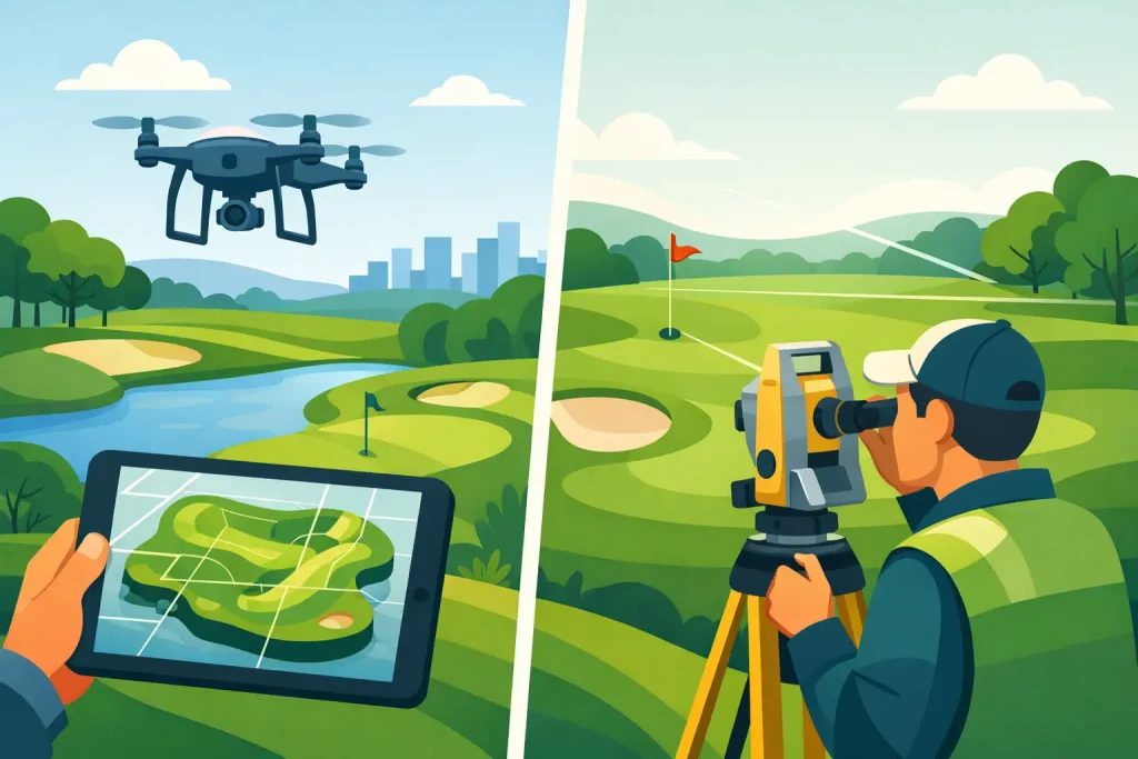 Drone Survey Versus Total Station for Golf Courses