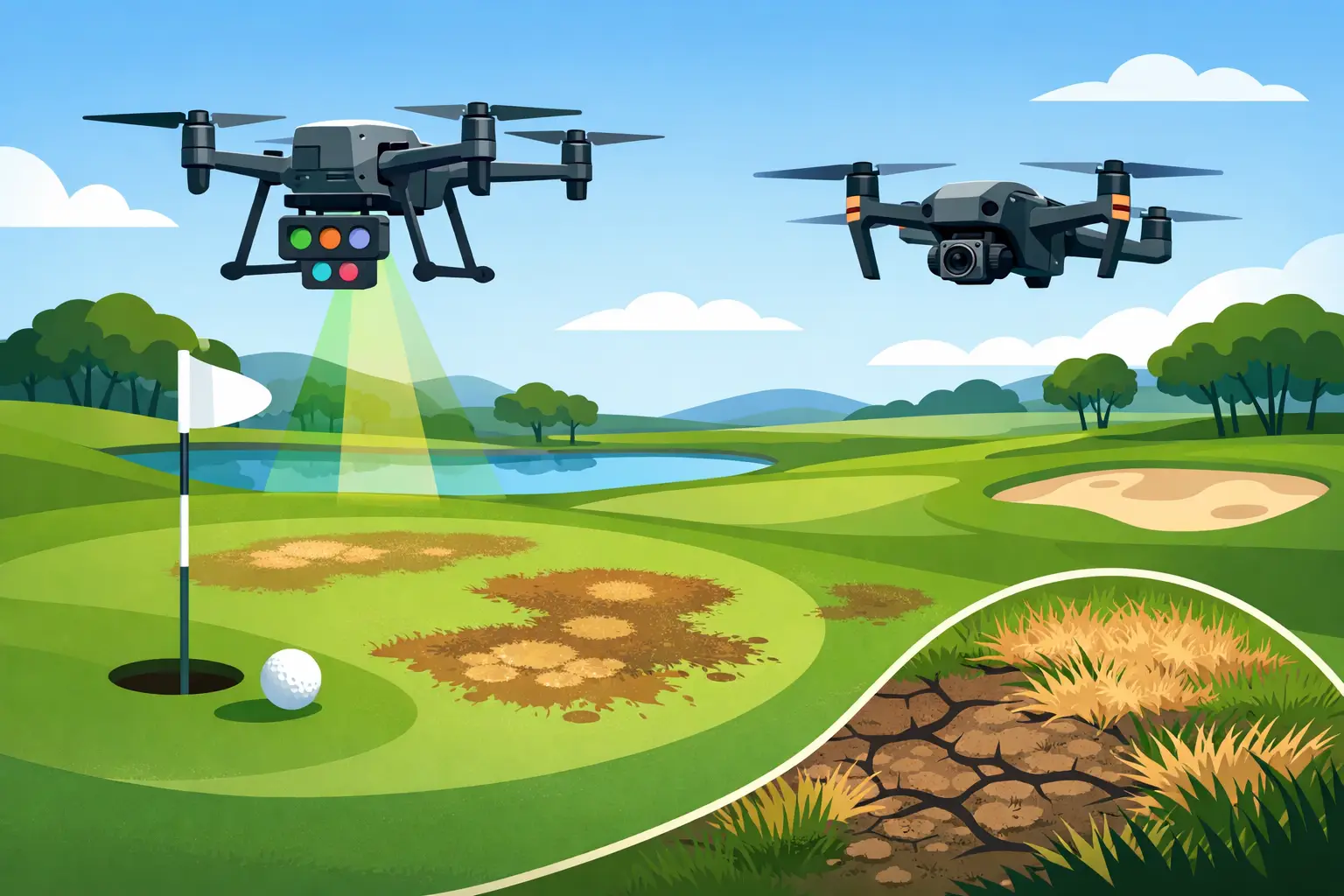 What Causes Turf Dry Spots on Golf Courses?